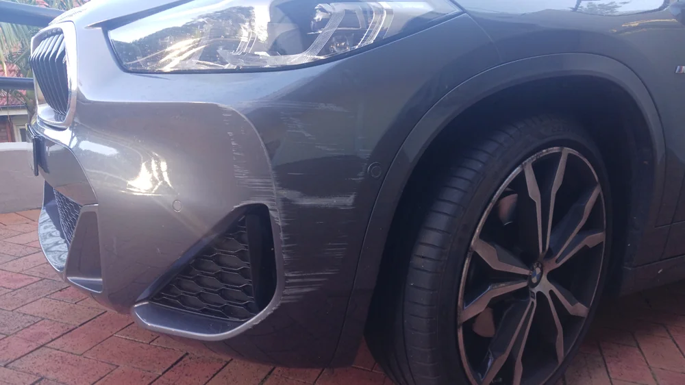 Mobile car paint repair in progress in Sydney